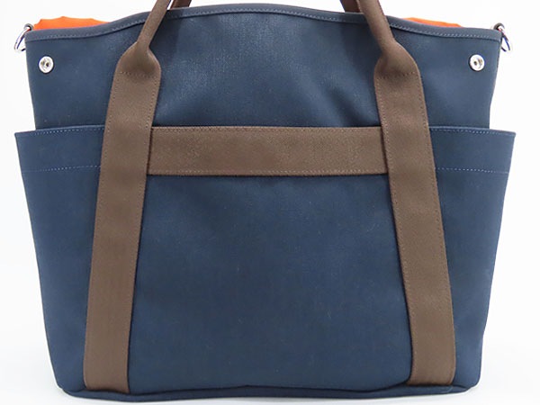 新品同様エルメスサックドパンサージュグルーム2WAYトートバッグハンドバッグショルダーバッグネイビーダークブラウン