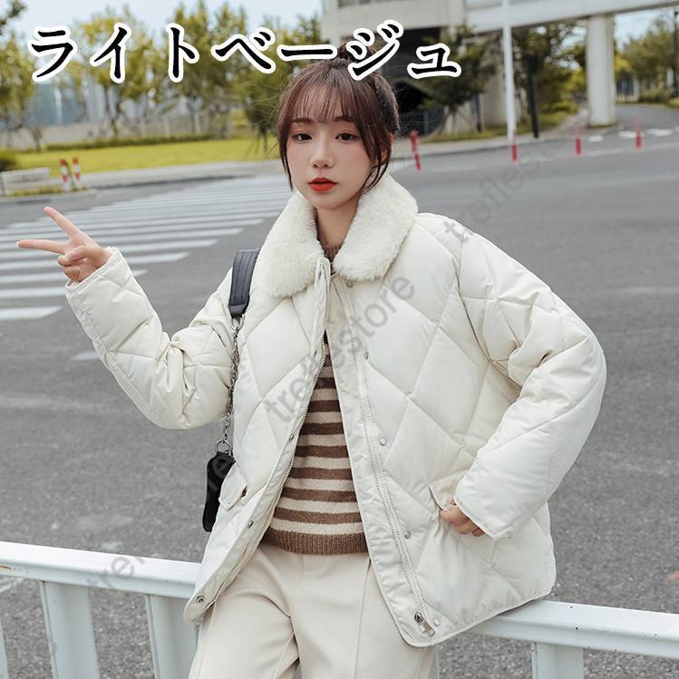 おしゃれ レディース冬服 ファー付き コート 防寒 冬 ショート丈 防寒 キルティングジャケット カジュアル カジュアル お洒落 暖かい アウター かわいい 軽量