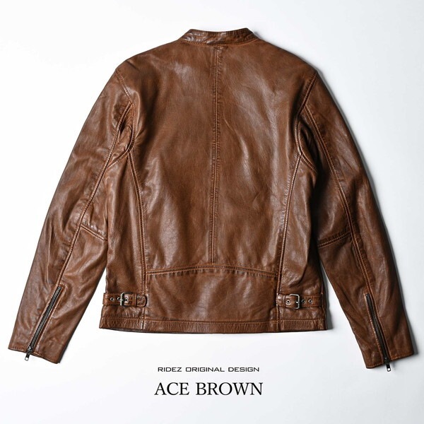 RIDEZ ACE JACKET BROWN L RLJ110 シングルライダースジャケット