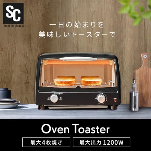トースター 4枚焼 高火力 30分タイマー機能付 オーブントースター ブラック POT-412R-B トースター 4枚焼 高火力 30分タイマー機能付 オーブントースター ブラック POT-412R-B