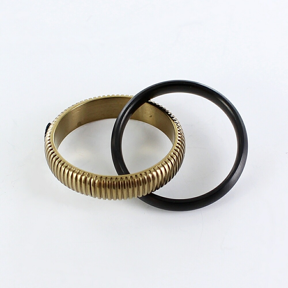 エンポリオアルマーニ 指輪 メンズ シンプル おしゃれ 2連 ステンレス リング 18号 20号 23号 男性 誕生日 プレゼント メンズ アクセサリー ブランド ファッション ポイント消化