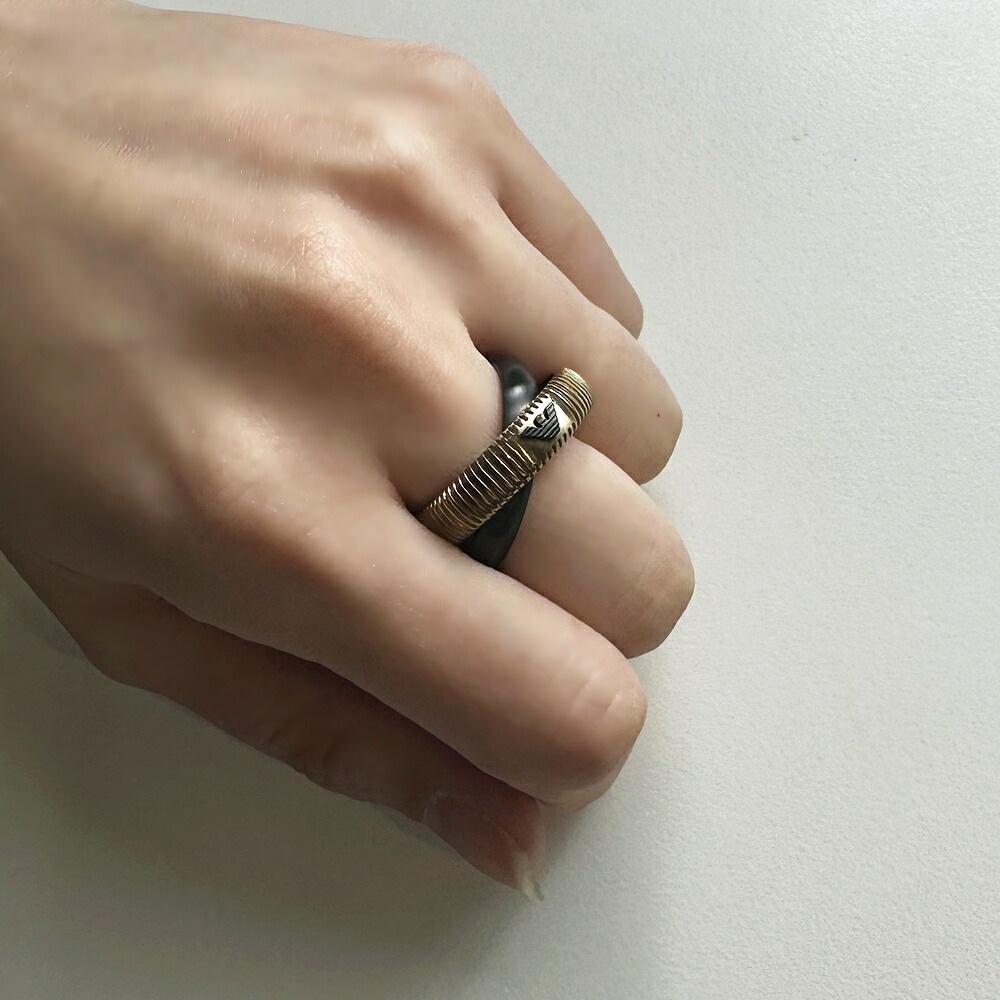 エンポリオアルマーニ 指輪 メンズ シンプル おしゃれ 2連 ステンレス リング 18号 20号 23号 男性 誕生日 プレゼント メンズ アクセサリー ブランド ファッション ポイント消化