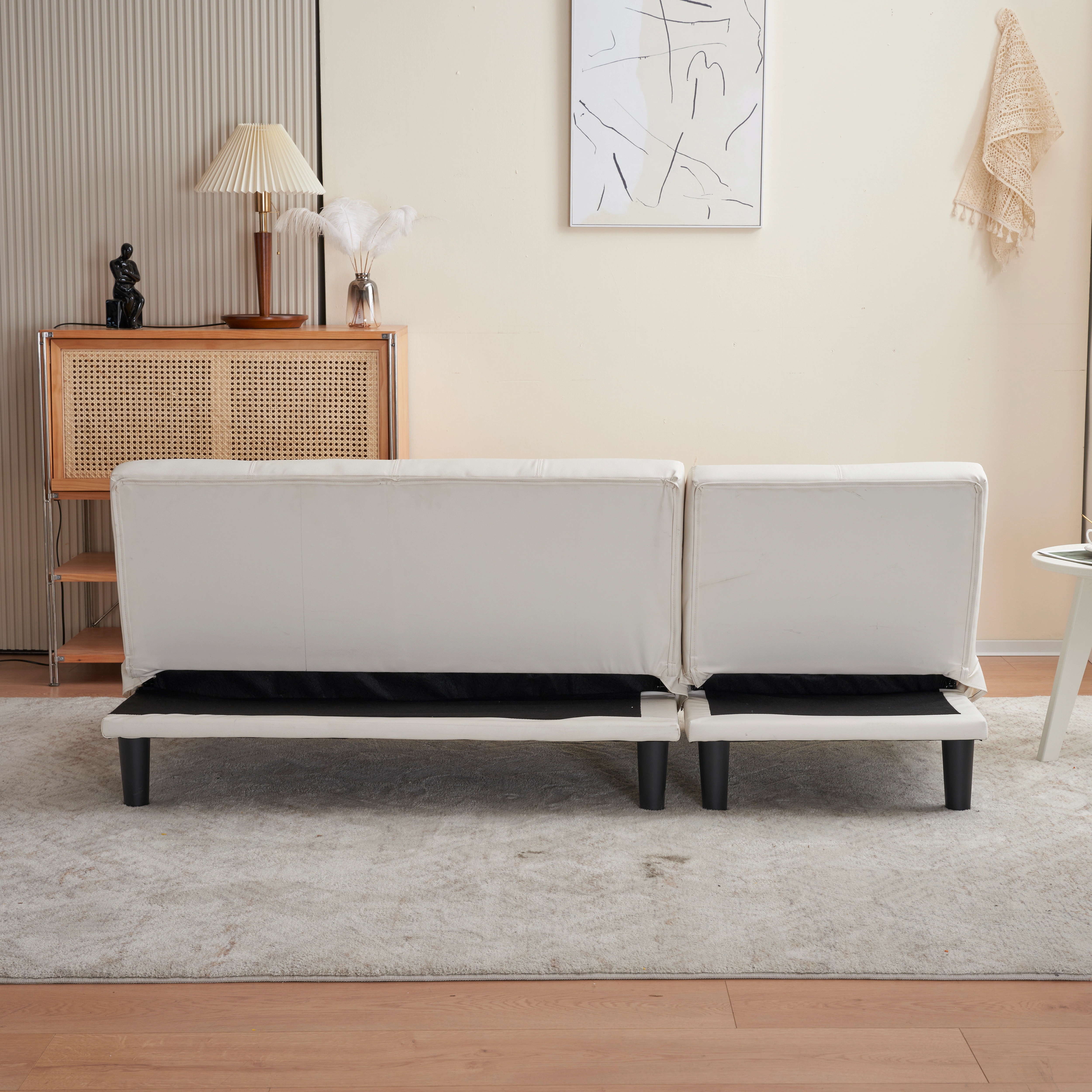 ソファベッド1+2ソファ背もたれ3段階ベッドロータイプ 3人リクライニングソファ 急速出荷!】ソファベッド 1+2ソファ ベッド ロータイプ 3人