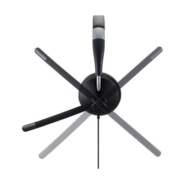 エレコム デュアルマイクノイズリダクション有線ヘッドセット ブラック HS-HP101UNCBK 1個