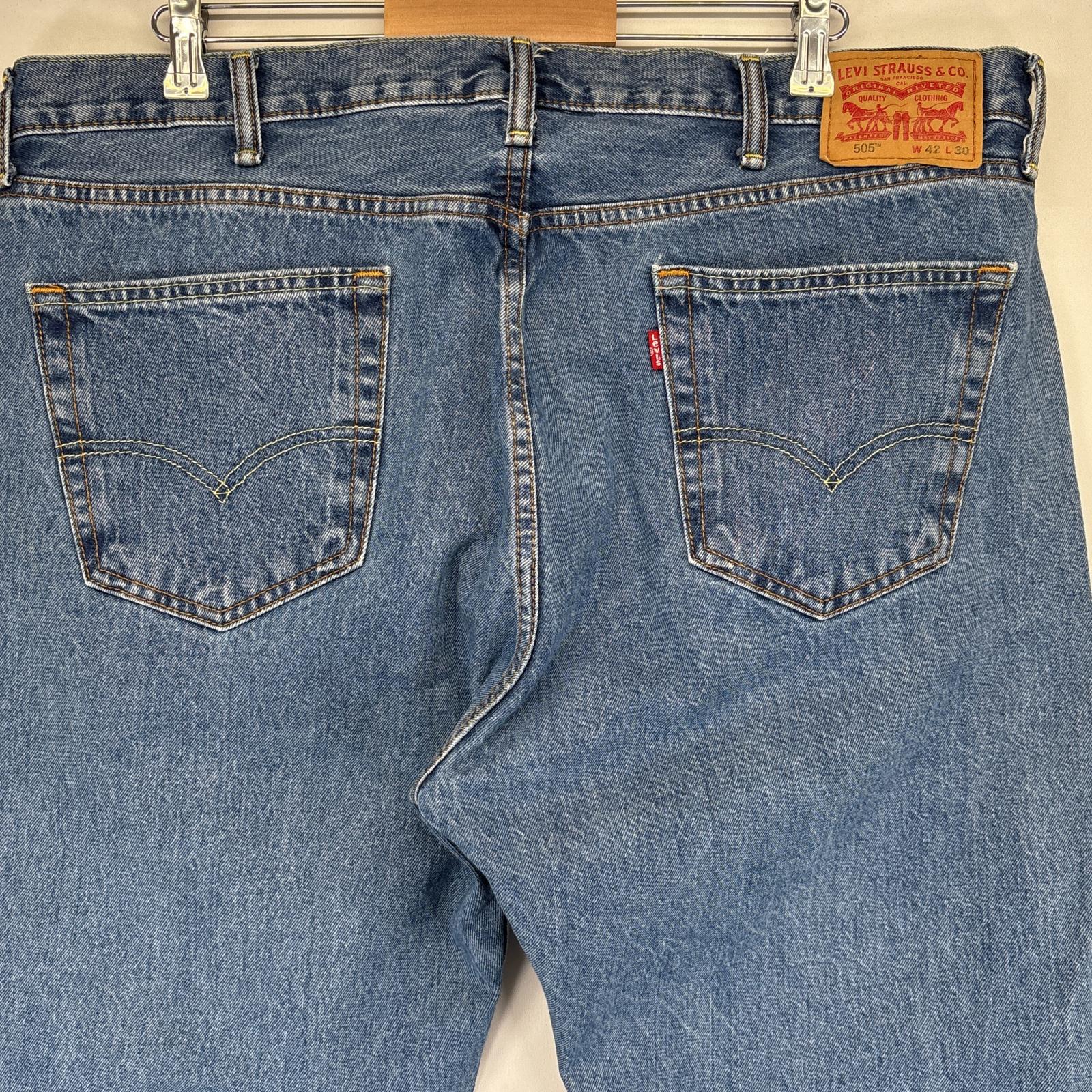 古着 デニムパンツ 505 ストレート ジーンズ ジーパン 5ポケット 長ズボン 大きいサイズ w42 L30 ブルー メンズ 古着 デニムパンツ 505 ストレート ジーンズ ジーパン 5ポケット 長ズボン 大きいサイズ w42 L30 ブルー メンズ