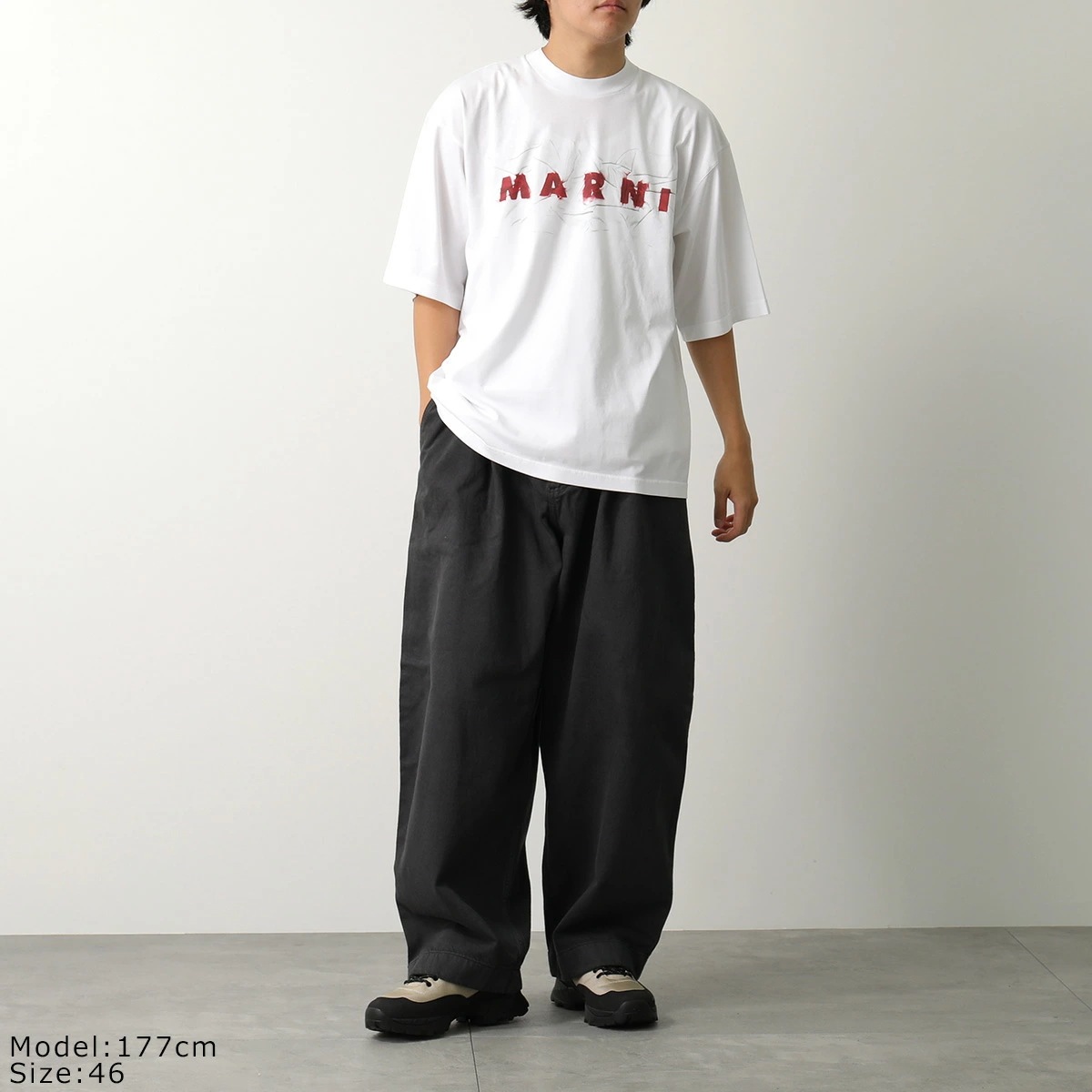 MARNI マルニ Tシャツ HUMU0223PV USCW95 レディース 半袖 カットソー ロゴT コットン クルーネック LOW01/LILY-WHITE 【mega】