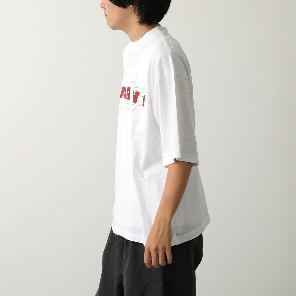 MARNI マルニ Tシャツ HUMU0223PV USCW95 レディース 半袖 カットソー ロゴT コットン クルーネック LOW01/LILY-WHITE 【mega】