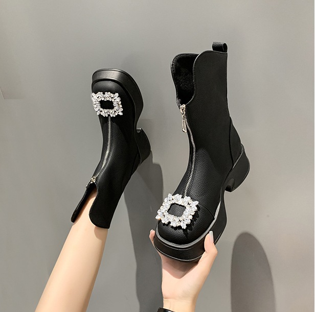 ビジュー厚底ブーツ 厚底ビジューバックルブーツ レザーブーツ. ミドルブーツ 厚底ブーツ. レディース ブーツ 厚底 フロントジッパー 3カラー D283 ビジュー厚底ブーツ 厚底ビジューバックルブーツ レザーブーツ. ミドルブーツ 厚底ブーツ. レディース ブーツ 厚底 フロントジッパー 3カラー D283