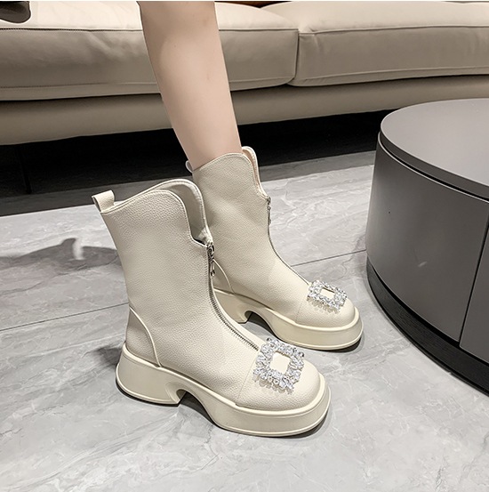 ビジュー厚底ブーツ 厚底ビジューバックルブーツ レザーブーツ. ミドルブーツ 厚底ブーツ. レディース ブーツ 厚底 フロントジッパー 3カラー D283 ビジュー厚底ブーツ 厚底ビジューバックルブーツ レザーブーツ. ミドルブーツ 厚底ブーツ. レディース ブーツ 厚底 フロントジッパー 3カラー D283