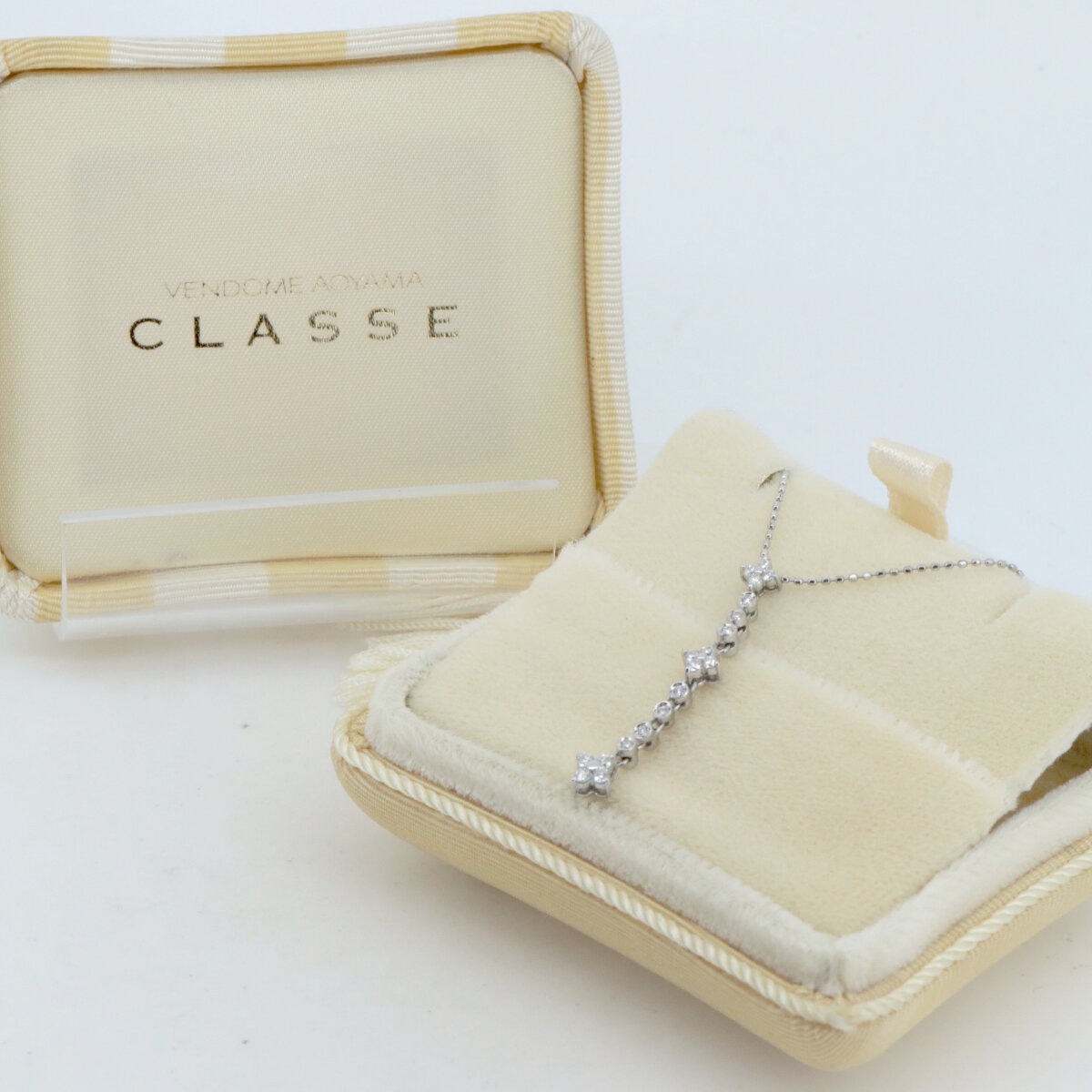 ヴァンドーム青山 ダイヤモンド ネックレス 0.22ct K18WG(18金 ホワイトゴールド) 質屋出品 ヴァンドーム青山 ダイヤモンド ネックレス 0.22ct K18WG(18金 ホワイトゴールド) 質屋出品