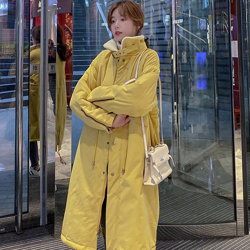 中わた入り厚手ラムウールコート女性2024冬新作コットンコート膝上ロングセクション韓国ルーズ香港スタイルパイ克服 mdprevattcaulkingandwaterproofing.com