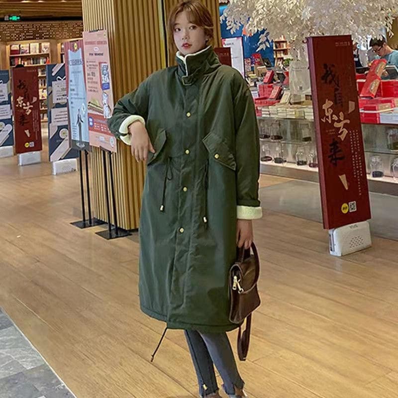 中わた入り厚手ラムウールコート女性2024冬新作コットンコート膝上ロングセクション韓国ルーズ香港スタイルパイ克服 mdprevattcaulkingandwaterproofing.com