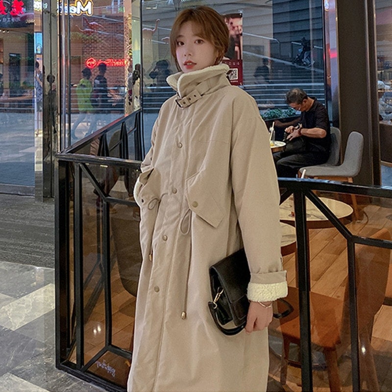 中わた入り厚手ラムウールコート女性2024冬新作コットンコート膝上ロングセクション韓国ルーズ香港スタイルパイ克服 mdprevattcaulkingandwaterproofing.com