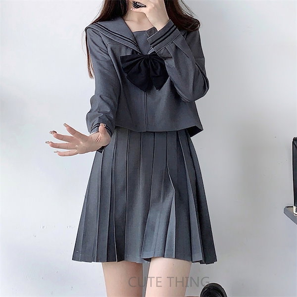 Qoo10] 1枚+1枚靴下 jk 制服 セット 3点