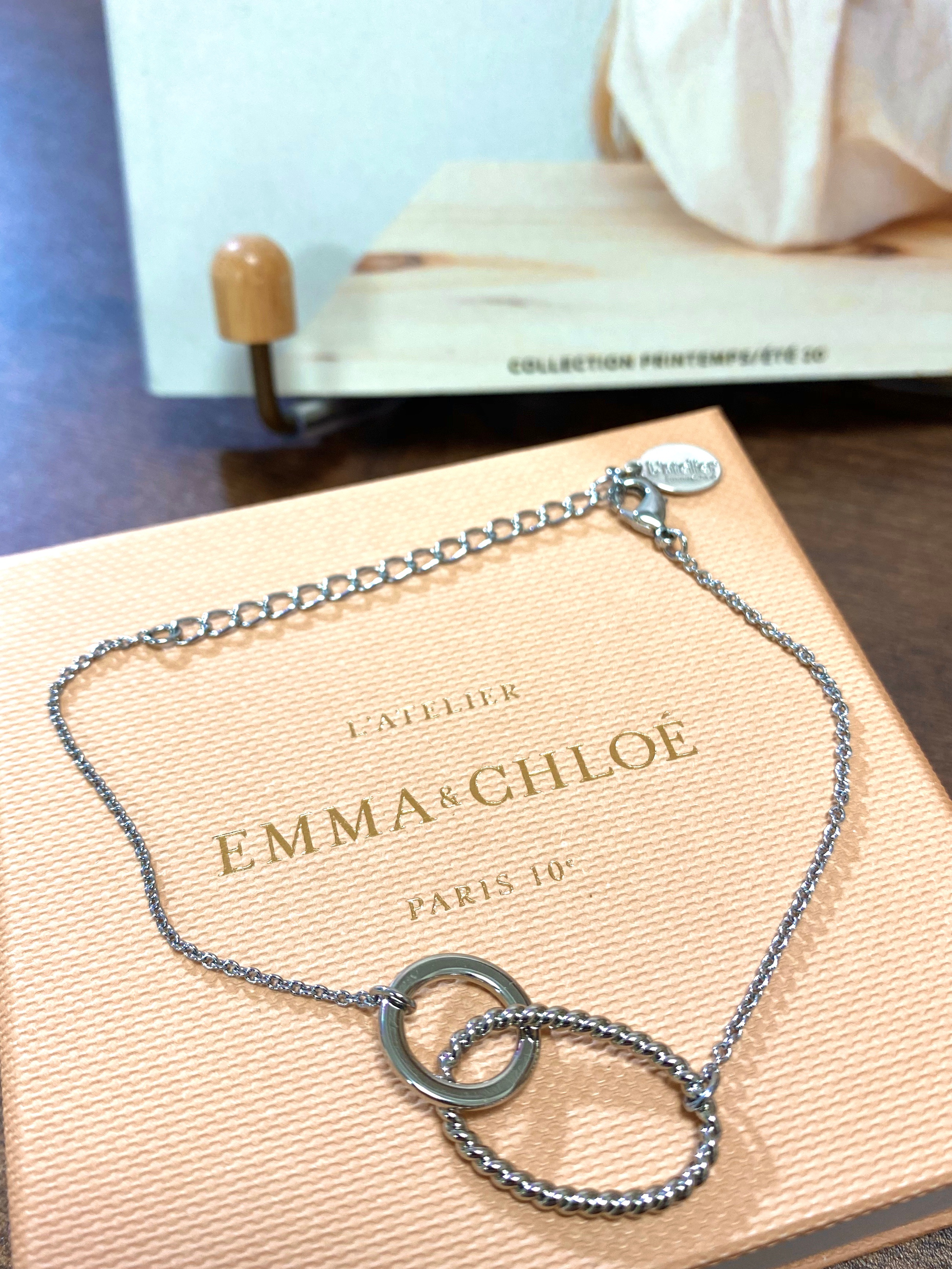 シルバー ダブルリング ブレスレット アレルギーフリー シルバー ダブルリング ブレスレット アレルギーフリー