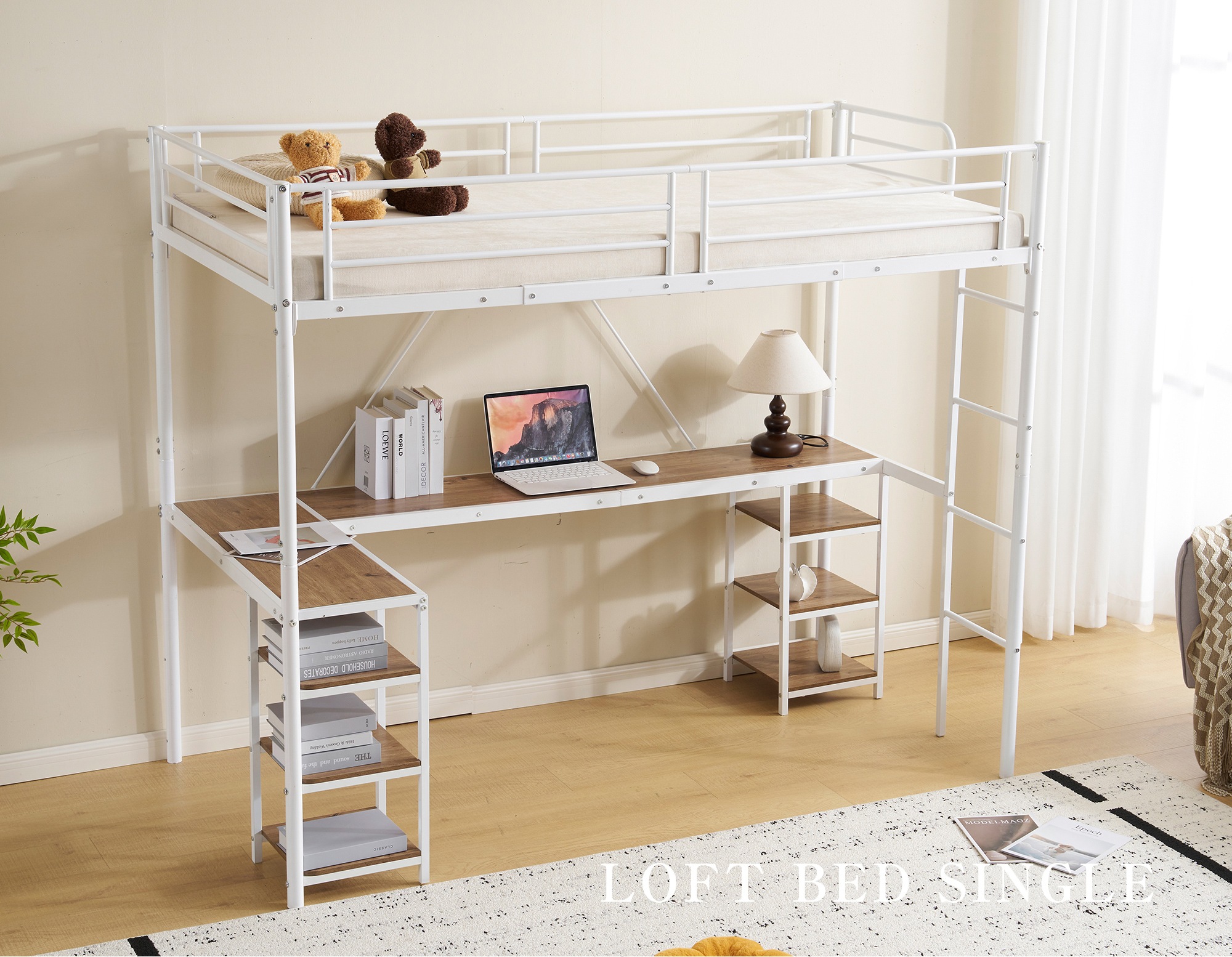 64ロフトベッド パイプベッド シングル デスク付き 収納棚 ハシゴ付き 左右入れ替え可能 ロフトベッド 収納 大人 一人暮らし 子供ベッド 北欧風 二段ベッド 子供部屋 スチール 耐震 パイプ 64ロフトベッド パイプベッド シングル デスク付き 収納棚 ハシゴ付き 左右入れ替え可能 ロフトベッド 収納 大人 一人暮らし 子供ベッド 北欧風 二段ベッド 子供部屋 スチール 耐震 パイプ