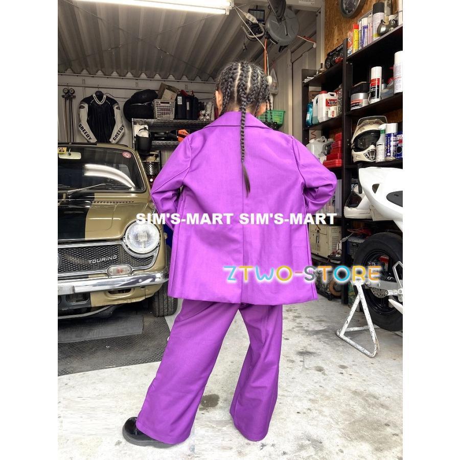 新しい子供用ダンスウェア ダンス衣装 ヒップホップ セットアップ スーツ ジャケット パンツ スーツ キッズダンス衣装 派手 K-POP 韓国 緑 紫 白 黒 2枚購入で2263円OFF