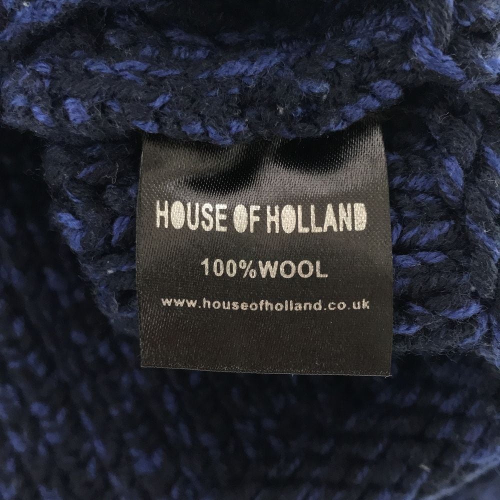 ハウスオブホランド ウール100％ 長袖 セーター S ネイビー HOUSEOFHOLLAND ニット レディース ハウスオブホランド ウール100％ 長袖 セーター S ネイビー