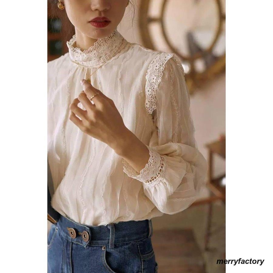 スタンドカラー レース襟 ブラウス レディース 長袖 トップス 春 秋 立ち襟 ハイネック シャツブラウス 大きいサイズ シンプル きれいめ カジュアル スタンドカラー レース襟 ブラウス レディース 長袖 トップス 春 秋 立ち襟 ハイネック シャツブラウス 大きいサイズ シンプル きれいめ カジュアル
