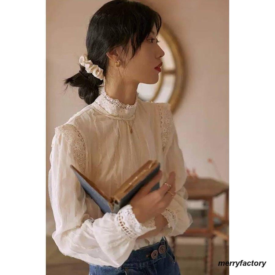 スタンドカラー レース襟 ブラウス レディース 長袖 トップス 春 秋 立ち襟 ハイネック シャツブラウス 大きいサイズ シンプル きれいめ カジュアル スタンドカラー レース襟 ブラウス レディース 長袖 トップス 春 秋 立ち襟 ハイネック シャツブラウス 大きいサイズ シンプル きれいめ カジュアル