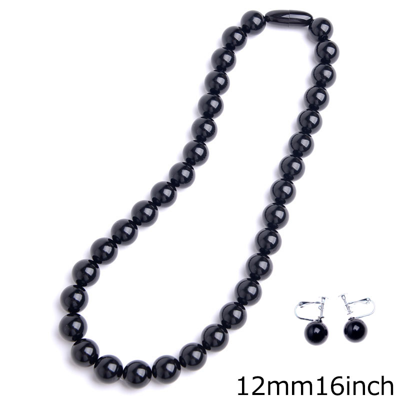 天然ジェットネックレス 12mm珠セット 日本製 ピアス イヤリング 化粧箱付 黒琥珀 ブラックフォーマル 16インチ 17インチ 18インチ チョーカー プリンセス 天然ジェットネックレス 12mm珠セット 日本製 ピアス イヤリング 化粧箱付 黒琥珀 ブラックフォーマル 16インチ 17インチ 18インチ チョーカー プリンセス