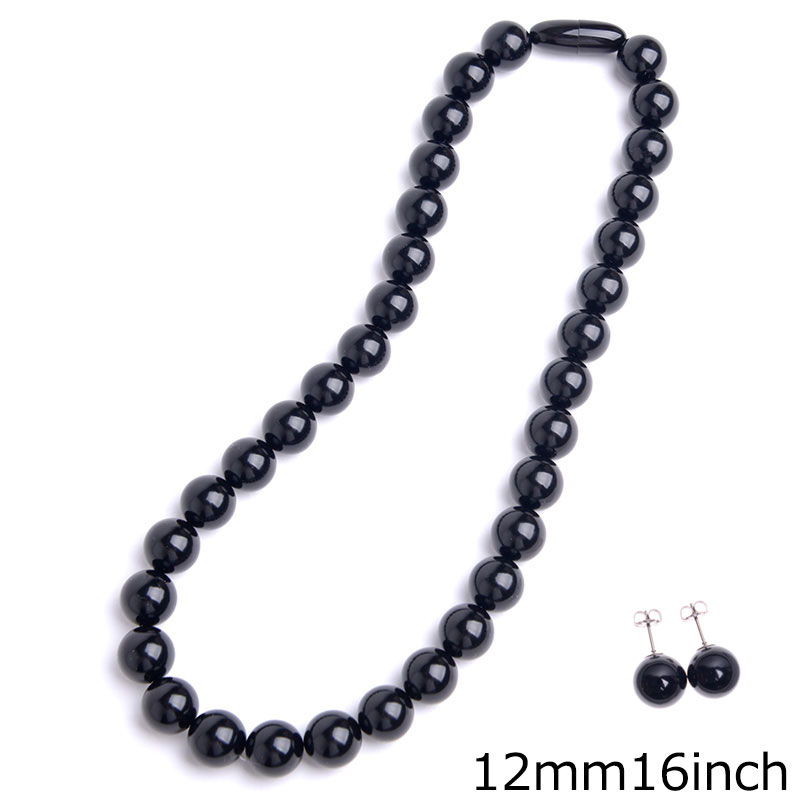 天然ジェットネックレス 12mm珠セット 日本製 ピアス イヤリング 化粧箱付 黒琥珀 ブラックフォーマル 16インチ 17インチ 18インチ チョーカー プリンセス 天然ジェットネックレス 12mm珠セット 日本製 ピアス イヤリング 化粧箱付 黒琥珀 ブラックフォーマル 16インチ 17インチ 18インチ チョーカー プリンセス
