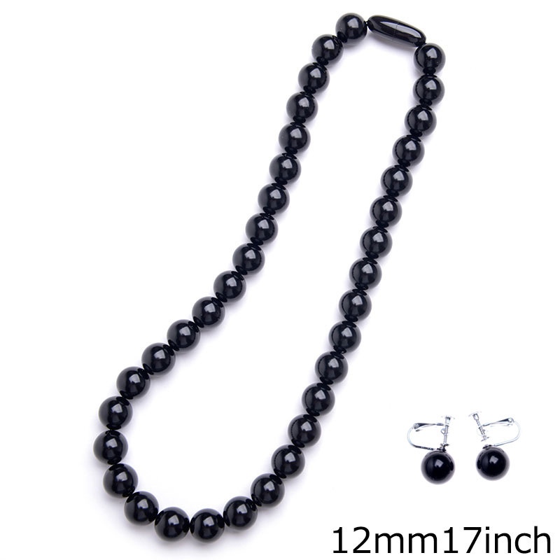 天然ジェットネックレス 12mm珠セット 日本製 ピアス イヤリング 化粧箱付 黒琥珀 ブラックフォーマル 16インチ 17インチ 18インチ チョーカー プリンセス 天然ジェットネックレス 12mm珠セット 日本製 ピアス イヤリング 化粧箱付 黒琥珀 ブラックフォーマル 16インチ 17インチ 18インチ チョーカー プリンセス