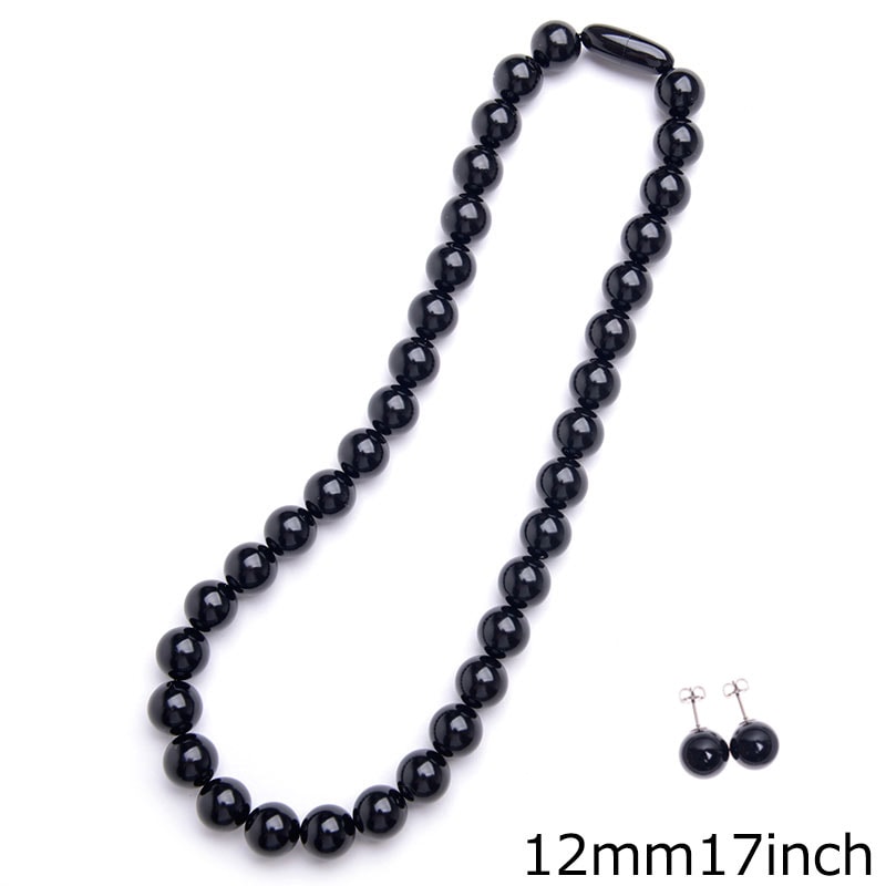 天然ジェットネックレス 12mm珠セット 日本製 ピアス イヤリング 化粧箱付 黒琥珀 ブラックフォーマル 16インチ 17インチ 18インチ チョーカー プリンセス 天然ジェットネックレス 12mm珠セット 日本製 ピアス イヤリング 化粧箱付 黒琥珀 ブラックフォーマル 16インチ 17インチ 18インチ チョーカー プリンセス