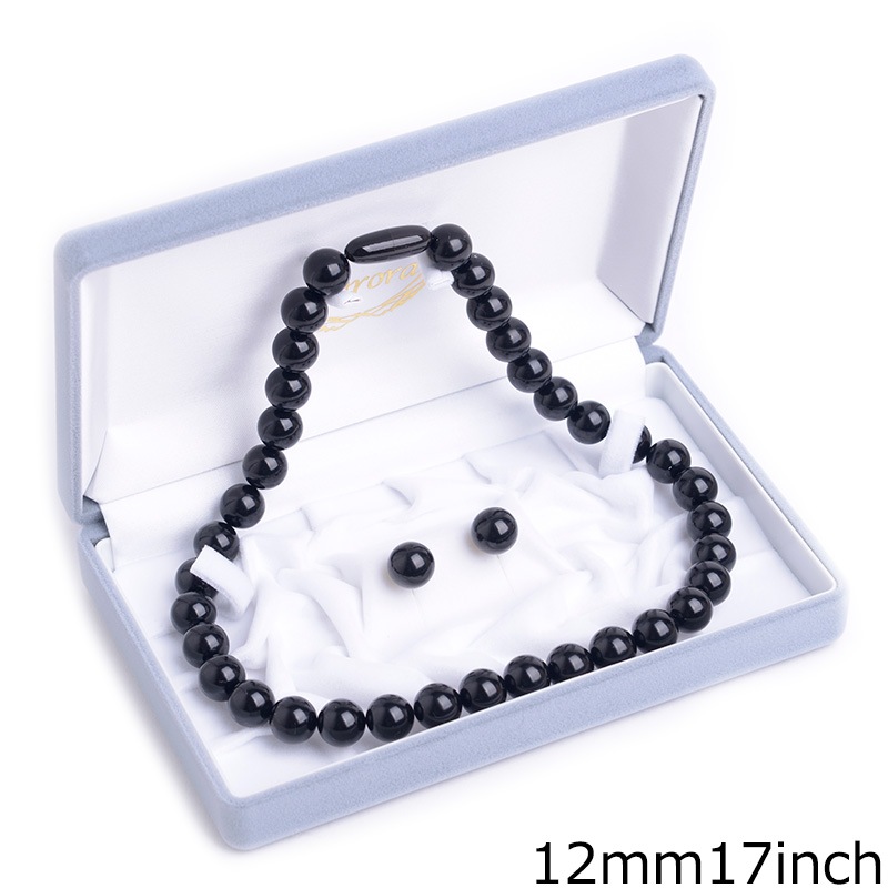 天然ジェットネックレス 12mm珠セット 日本製 ピアス イヤリング 化粧箱付 黒琥珀 ブラックフォーマル 16インチ 17インチ 18インチ チョーカー プリンセス 天然ジェットネックレス 12mm珠セット 日本製 ピアス イヤリング 化粧箱付 黒琥珀 ブラックフォーマル 16インチ 17インチ 18インチ チョーカー プリンセス