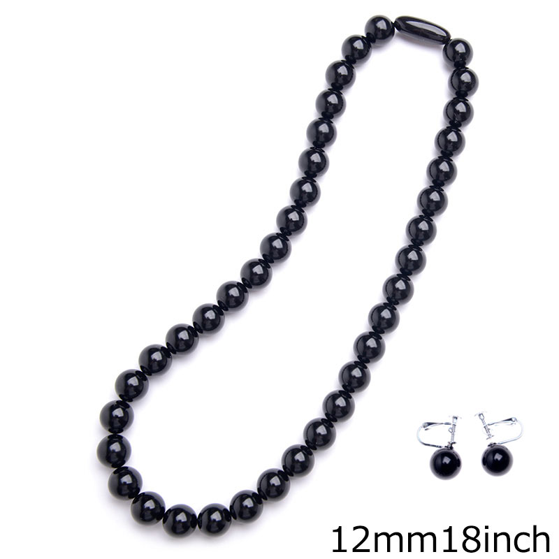 天然ジェットネックレス 12mm珠セット 日本製 ピアス イヤリング 化粧箱付 黒琥珀 ブラックフォーマル 16インチ 17インチ 18インチ チョーカー プリンセス 天然ジェットネックレス 12mm珠セット 日本製 ピアス イヤリング 化粧箱付 黒琥珀 ブラックフォーマル 16インチ 17インチ 18インチ チョーカー プリンセス