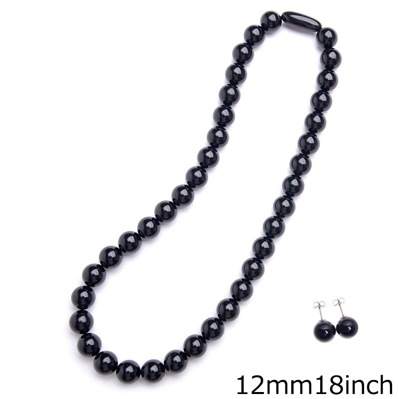 天然ジェットネックレス 12mm珠セット 日本製 ピアス イヤリング 化粧箱付 黒琥珀 ブラックフォーマル 16インチ 17インチ 18インチ チョーカー プリンセス 天然ジェットネックレス 12mm珠セット 日本製 ピアス イヤリング 化粧箱付 黒琥珀 ブラックフォーマル 16インチ 17インチ 18インチ チョーカー プリンセス