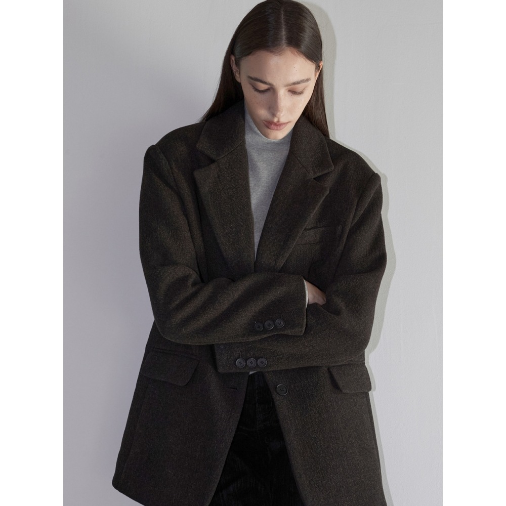 ウイブークルウールジャケットディープブラウン OU1273