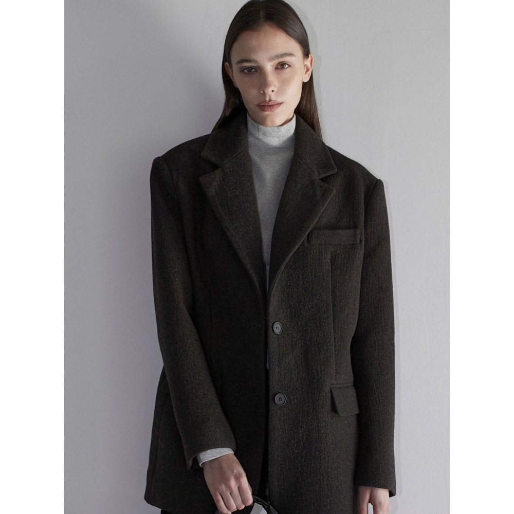 ウイブークルウールジャケットディープブラウン OU1273