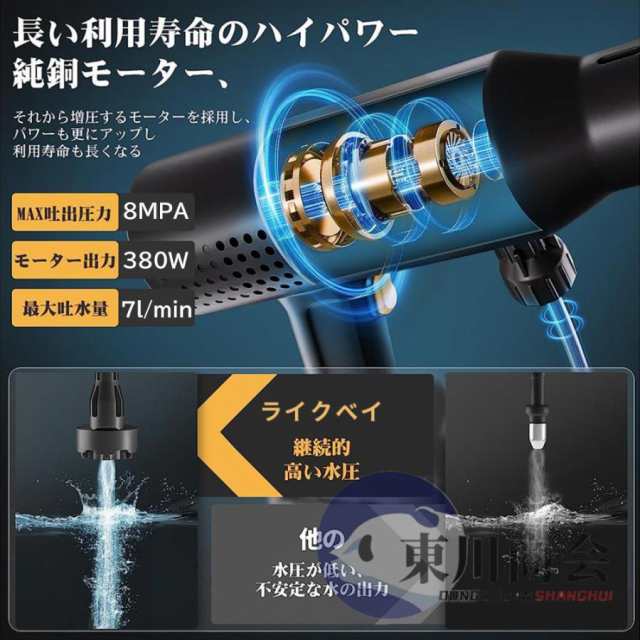 高圧洗浄機 コードレス 充電式 マキタ バッテリー互換 強力 6IN1ノズル 8.0MPa 高圧洗浄 軽量 低騒音 電動工具 家庭用 洗車 外壁掃除 202568 高圧洗浄機 コードレス 充電式 マキタ バッテリー互換 強力 6IN1ノズル 8.0MPa 高圧洗浄 軽量 低騒音 電動工具 家庭用 洗車 外壁掃除 202568