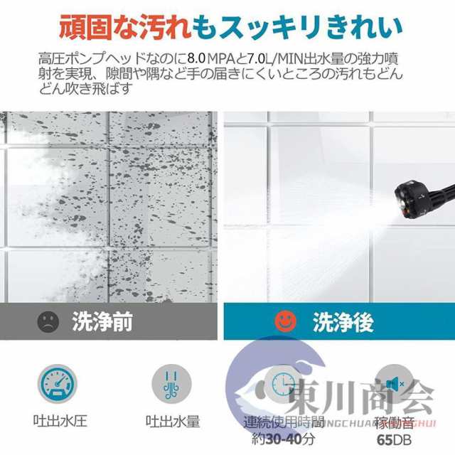 高圧洗浄機 コードレス 充電式 マキタ バッテリー互換 強力 6IN1ノズル 8.0MPa 高圧洗浄 軽量 低騒音 電動工具 家庭用 洗車 外壁掃除 202568 高圧洗浄機 コードレス 充電式 マキタ バッテリー互換 強力 6IN1ノズル 8.0MPa 高圧洗浄 軽量 低騒音 電動工具 家庭用 洗車 外壁掃除 202568