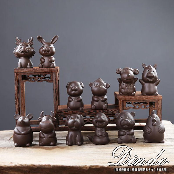 Qoo10] 紫砂れえとセット 十二支 置物 辰年 2