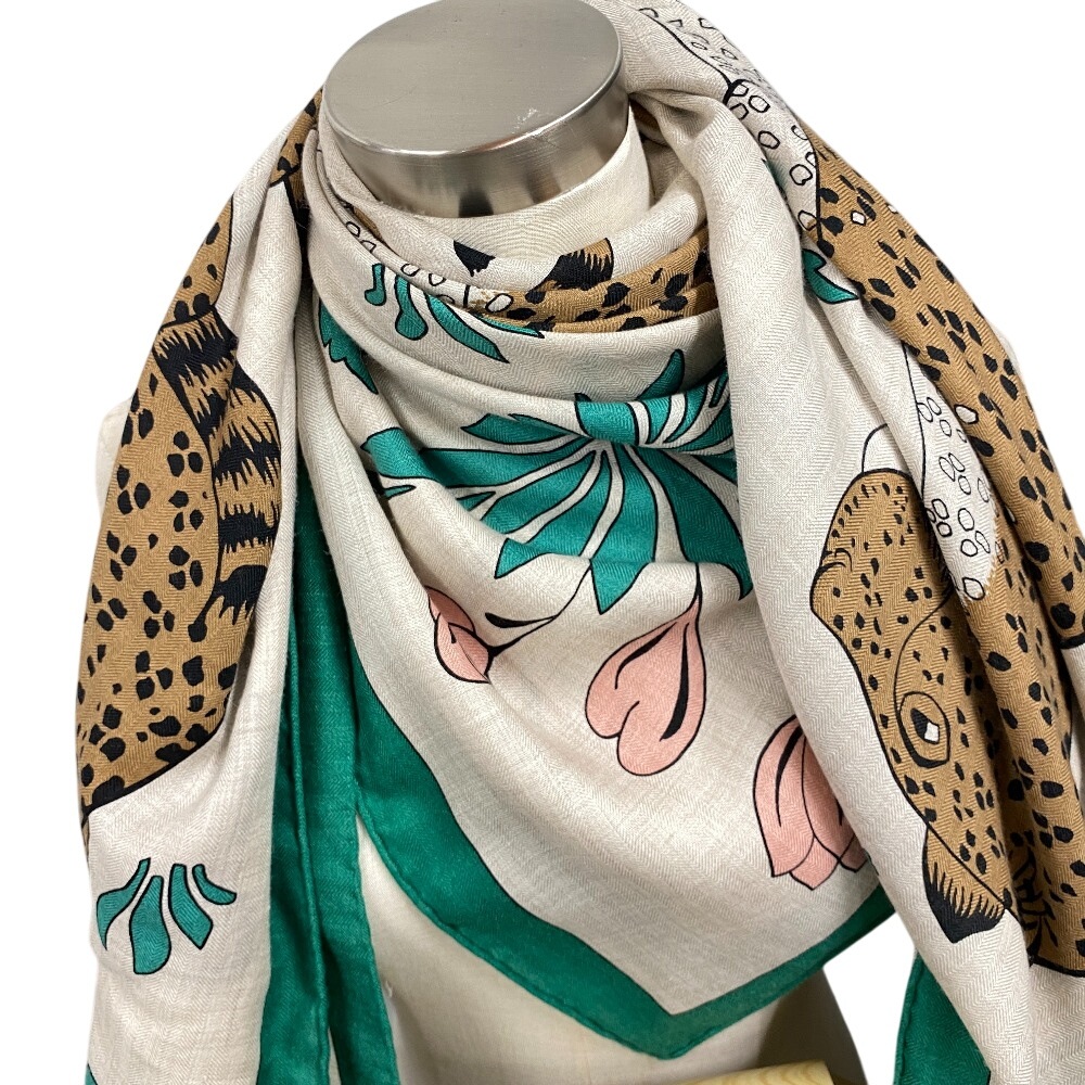 エルメス HERMES スカーフリング カレジェアン LES LEOPARDS レオパード グリーン エルメス HERMES スカーフリング カレジェアン LES LEOPARDS
