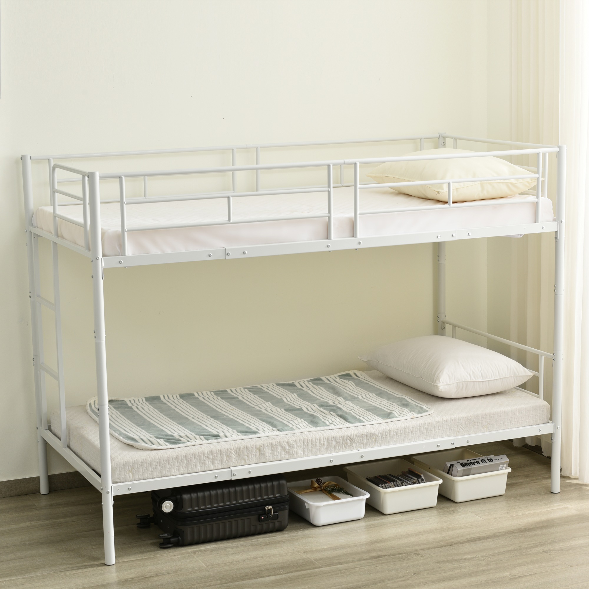 三段ベッド 3段ベッド スチール 耐震 ベッド シングル パイプベッド 3