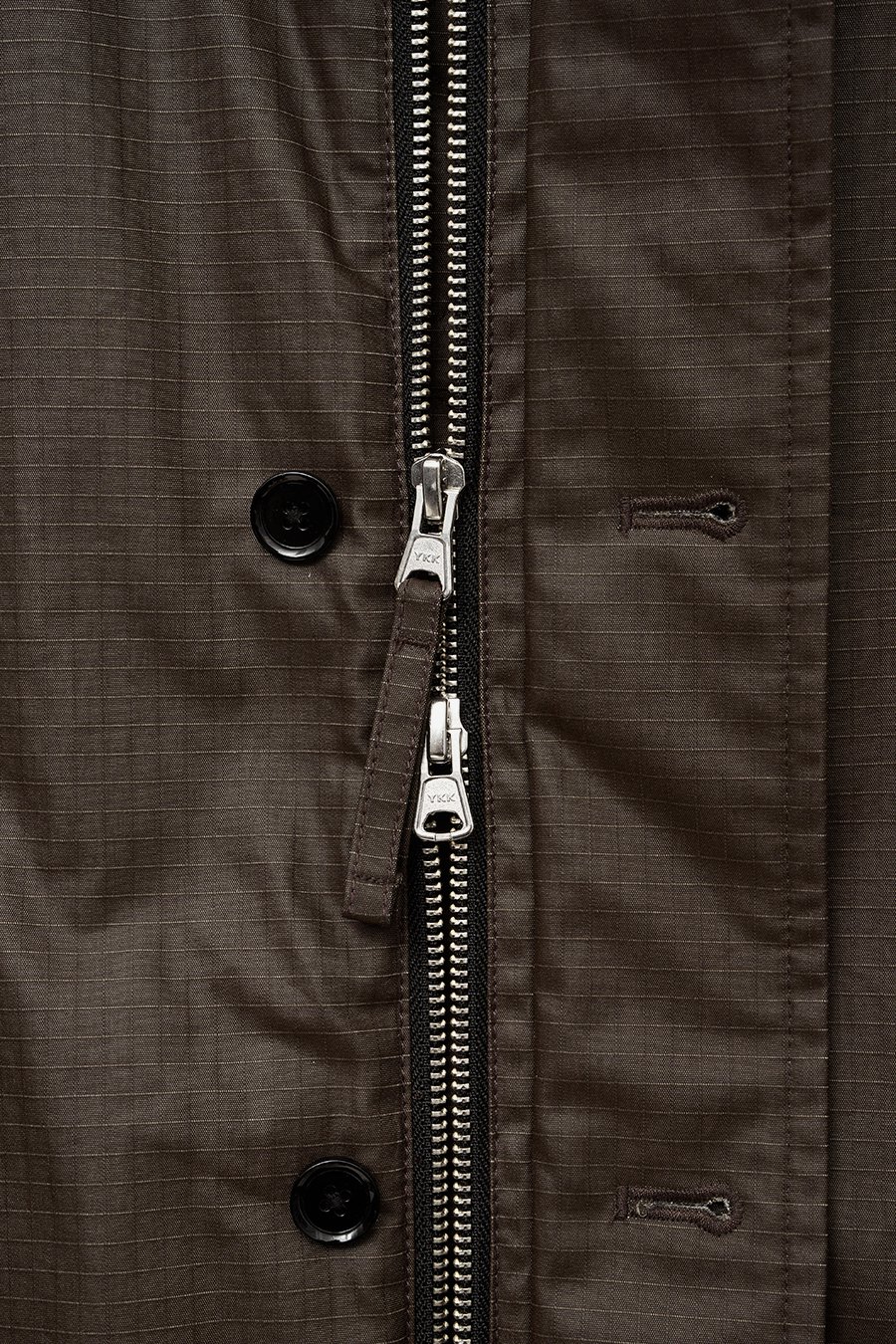 INSILENCE】 WAXED SHEARLING COLLAR JACKET : BROWN