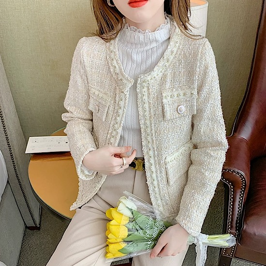 【取寄:納期2週間】ジャケット ツイードジャケット ゴージャス ノーカラー アウター 羽織り レディース 無地 【取寄:納期2週間】ジャケット ツイードジャケット ゴージャス ノーカラー アウター 羽織り レディース 無地