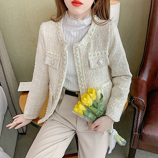 【取寄:納期2週間】ジャケット ツイードジャケット ゴージャス ノーカラー アウター 羽織り レディース 無地 【取寄:納期2週間】ジャケット ツイードジャケット ゴージャス ノーカラー アウター 羽織り レディース 無地