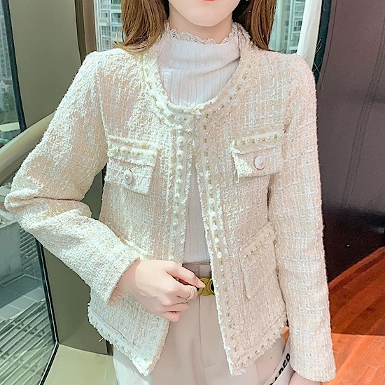 【取寄:納期2週間】ジャケット ツイードジャケット ゴージャス ノーカラー アウター 羽織り レディース 無地 【取寄:納期2週間】ジャケット ツイードジャケット ゴージャス ノーカラー アウター 羽織り レディース 無地