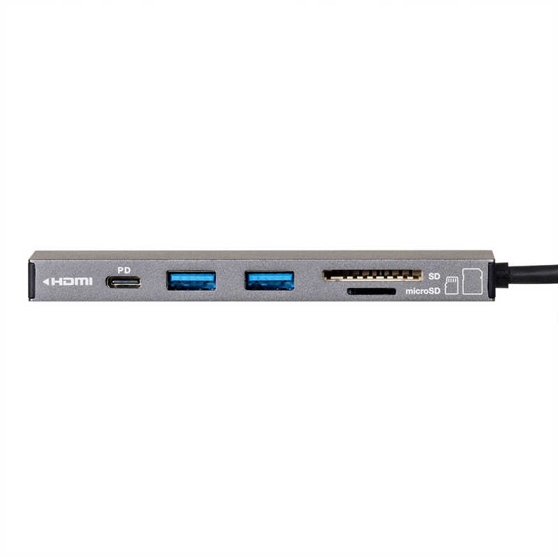 ナカバヤシ　PD対応 USBType-cアルミドッキングステーション 50cm (USB Power Delivery対応)　UDC01LGY