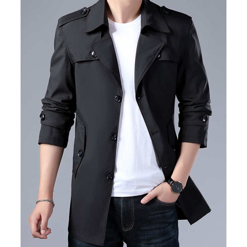 メンズ ジャケット テーラード スプリングコート ハーフ丈 アウター カジュアル ビジネス 防寒 防風 春秋 トレンチコート 細身 ミリタリー 紳士 カッコイイ 無地 通勤 アウトドア