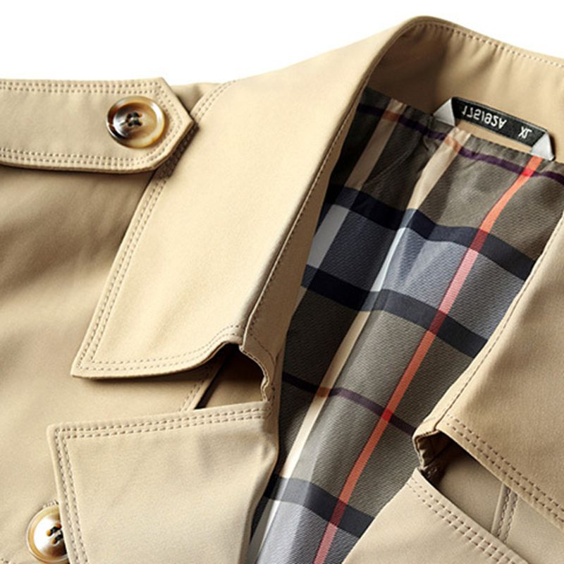 メンズ ジャケット テーラード スプリングコート ハーフ丈 アウター カジュアル ビジネス 防寒 防風 春秋 トレンチコート 細身 ミリタリー 紳士 カッコイイ 無地 通勤 アウトドア