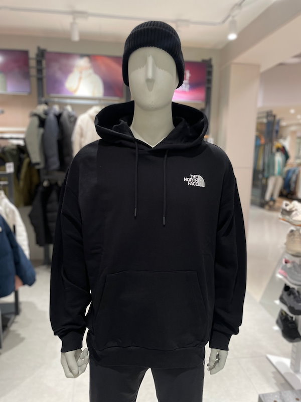 COTTON NSE BOX LOGO HOODIE NM5PP42 スウェット トレーナー パーカー フード フーディ 綿 オーバーサイズ  レディース メンズ ユニセックス ノースフェイス ロゴ 韓