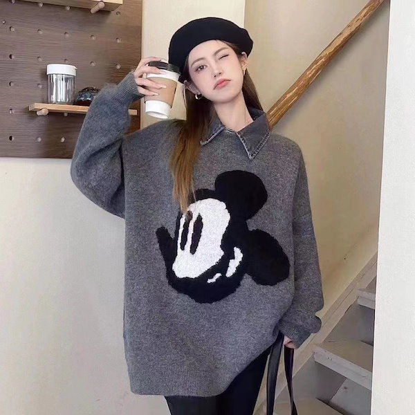 Qoo10] セーター 秋冬 ディズニーミッキー ニッ