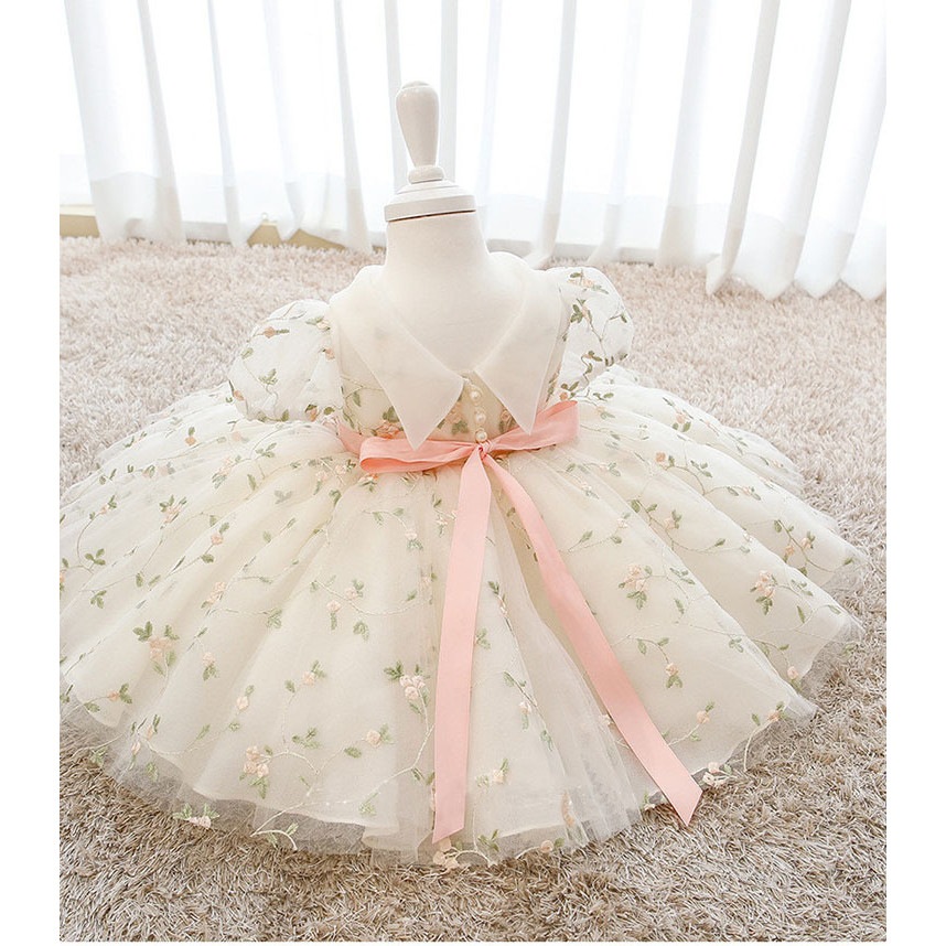 子供ドレス フォーマルドレス 女の子 結婚式 入学式ワンピース ドレスワンピース 花刺繍 フォーマル