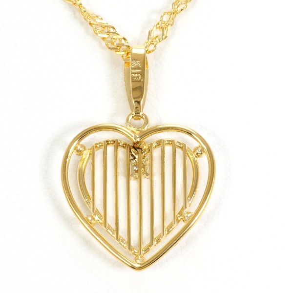 K18 18金 YG イエローゴールド ネックレス ダイヤ 約42cm ジュエリー 中古 K18 18金 YG イエローゴールド ネックレス ダイヤ 約42cm ジュエリー 中古