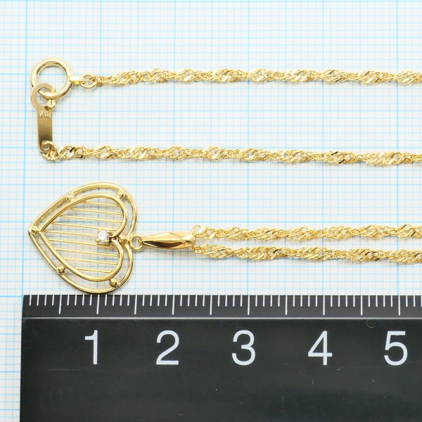 K18 18金 YG イエローゴールド ネックレス ダイヤ 約42cm ジュエリー 中古 K18 18金 YG イエローゴールド ネックレス ダイヤ 約42cm ジュエリー 中古